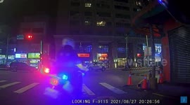INSTANT KARMA: Moped rider gets surprised by the police for running red light (Dashcam Video)