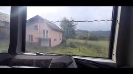 Weird scene as bus window fills with water like fishtank