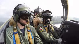 Flying in a jet carrying out a high energy 180 degree tight manoeuvre pulling 6g low level wales, UK