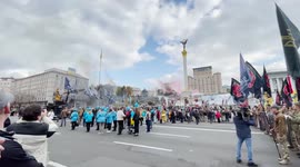 Rally to mark the Defender of Ukraine Day in Kyiv, Ukraine