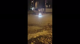 Delivery robot car on the streets of Tallinn, Estonia