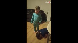 Kid drops to knees in tears after mum reveals she ate all his Halloween sweets