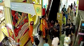Firefighters free boy's foot stuck in escalator in China