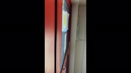 Scare prank on a friend at work