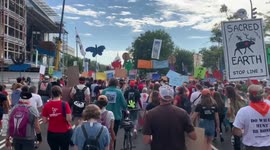 US: Climate Activists March Through Capitol Hill To Protest Against Fossil Fuel Project
