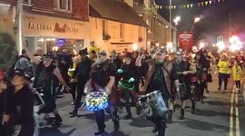 Bonfire night celebrated for the 1st time since 2019 in Hailsham, Sussex, UK