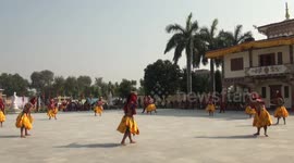 The Buddhist monks performance Mukahta dance through message Peace & grow the tourism in Northern India