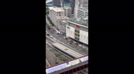 Fire trucks arrive at Westfield shopping centre in London's Stratford after blaze breaks out inside shop