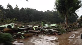 Drive through Kerala shows flattened buildings as death toll from floods continues to rise