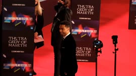 Next Bond favourite Rege-Jean Page takes to the red carpet for The Tragedy of Macbeth