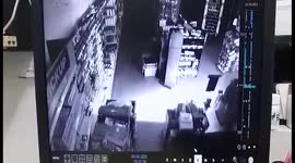 Shadow person caught on security camera after business was closed and deserted