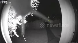 Otherworldy visitor crawls over front door Ring cam during the night