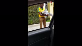 Elderly man has wholesome reaction after being gifted new shoes and shirt