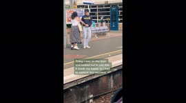 Woman tracks down couple she captured dancing together on train platform after video went viral with 2.4m views