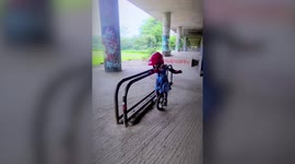 Meet the 4-year-old from the UK who learned to unicycle over lockdown