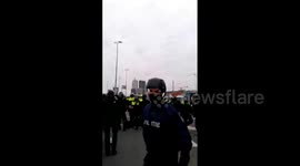 Netherlands: Housing Protesters Stand Off Against Police On Erasmus Bridge In Rotterdam