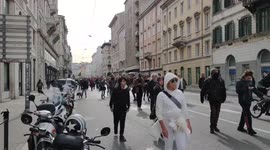 No Green Pass demonstration in Trieste, Italy