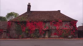Stunning Autumn colours on Grade II listed 'Malthouse' in Kent, UK