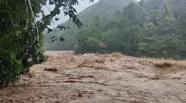 Watch - Videos shot moment before of heavy water flow from the same house that collapsed in Kottayam