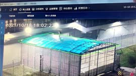 CCTV footage captures North Korean man's escape from Chinese prison as he climbs onto roof