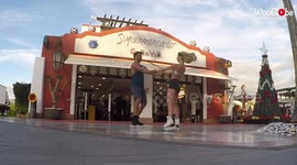 'Rollerblading couple sets skatepark on fire with FLAWLESS Acrobatic Inline Figure Skating routine
'