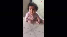 Adorable baby girl dances to dad's beatboxing