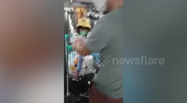 Shopping mall car park flooded after heavy rain from typhoon Kompasu in Thailand