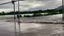 Typhoon Kompasu tail-end floods villages in central Thailand