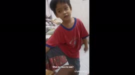 Cute nephew wants his aunt cook him chicken