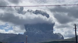 Japan's Mount Aso volcano spews huge ash cloud into sky