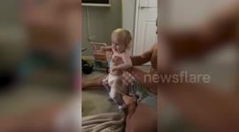 Baby born without bones in her legs takes first steps with prosthetic limbs