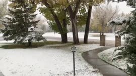 Snowfall in Wyoming, US