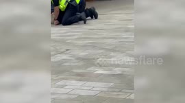UK cop leaves a man covered in blood after stomping on his face in Stevenage, UK
