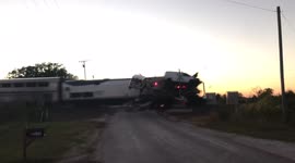 Terrifying footage shows Amtrak train crashing into semi-truck in Oklahoma