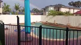 Double rainbow appears in the middle of Sydney storm in Australia