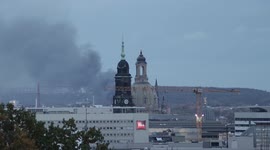 Smoke over Dresden after explosion at LPG filling plant