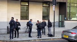 Media wait outside Westminster Magistrates Court as the suspected killer of Sir David Amess expected to appear before judge