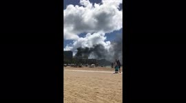 Surf Rack Blaze Breaks Out at Waikiki Beach, Hawaii