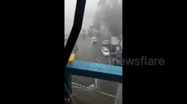 Overflowing Naini Lake floods Nainital’s Mall Road, India
