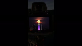 US: October Full Hunter’s Moon Illuminate Sky In Long Beach, California