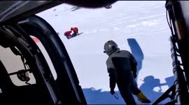 Goverment officials rescue 11 trekker with the help oh helicopter in Northern India.