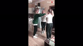 'BFF trio having fun while performing the viral 'Triangle Dance''