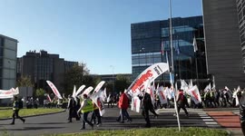 Luxembourg: Polish Miners March To EU Court Of Justice To Protest Mine Closure