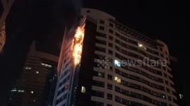 Fire at residential tower in Dubai Marina