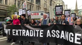 Don’t Extradite Assange Protest as US appeal extradition block trial starts at The Royal Courts of Justice this week