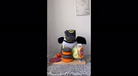 French bulldog dressed as Batman 'makes' Halloween-themed burgers
