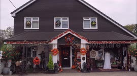 House decorated for Halloween in Rainham, Kent, UK