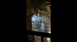 'Dramatic footage of intense winds from Storm Aurore SLAMMING Paris, France'