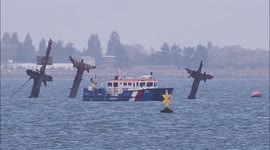 SS Richard Montgomery ship survey ahead of mast cutting in Kent, UK