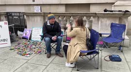 Richard Ratcliffe, husband of Nazanin Zachariah-Ratcliffe on hunger strike in Whitehall